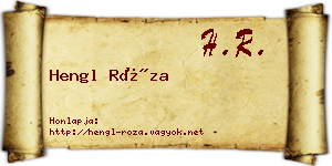 Hengl Róza névjegykártya
