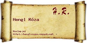 Hengl Róza névjegykártya